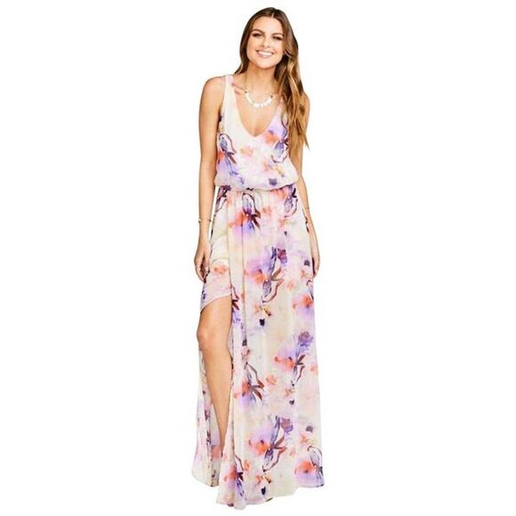 Show Me Your Mumu Kendall Maxi Dress Abers Babers Floral Women's Extra Small - Picture 1 of 15